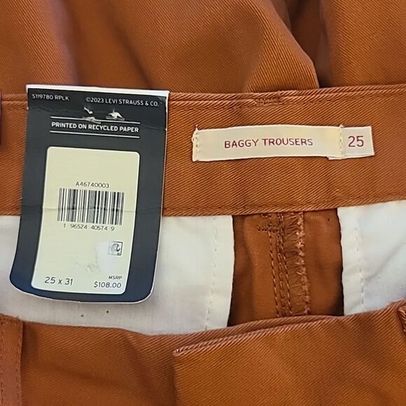 Levi's Baggy Trouser Baked Clay Pants Size 25 x 31 - Picture 11 of 15